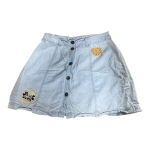 Disney Mickey Small Blue Denim‎ Mickey  Pockets Skirt 24"waist